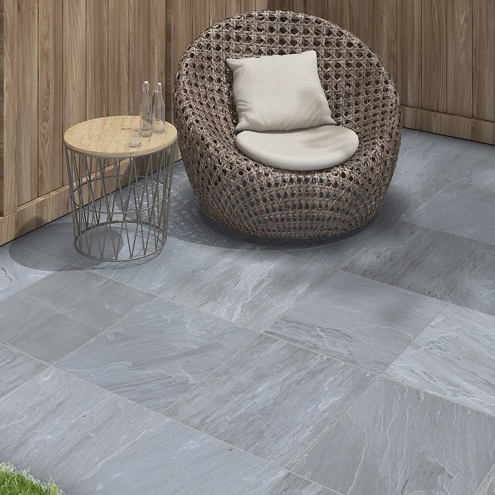 Kandla Grey Sawn Sandstone Paving