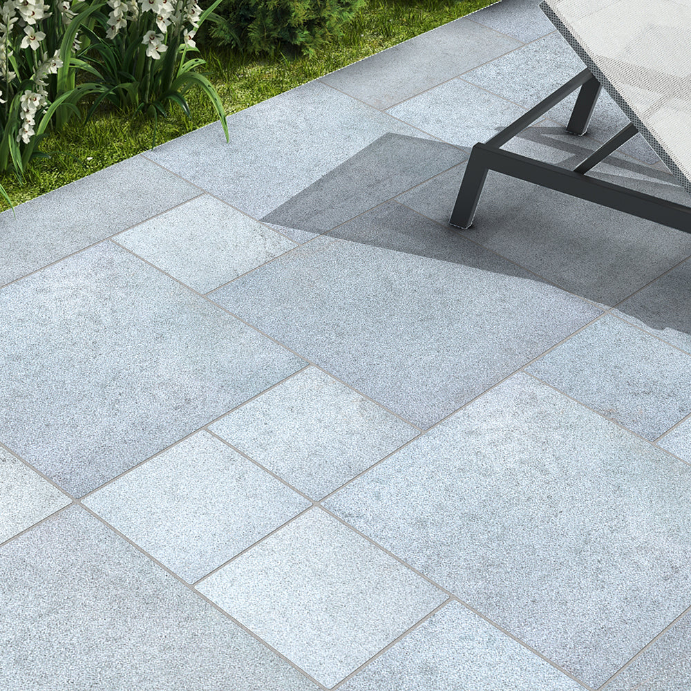 Kota Blue Textured Tumbled Limestone Paving Slabs