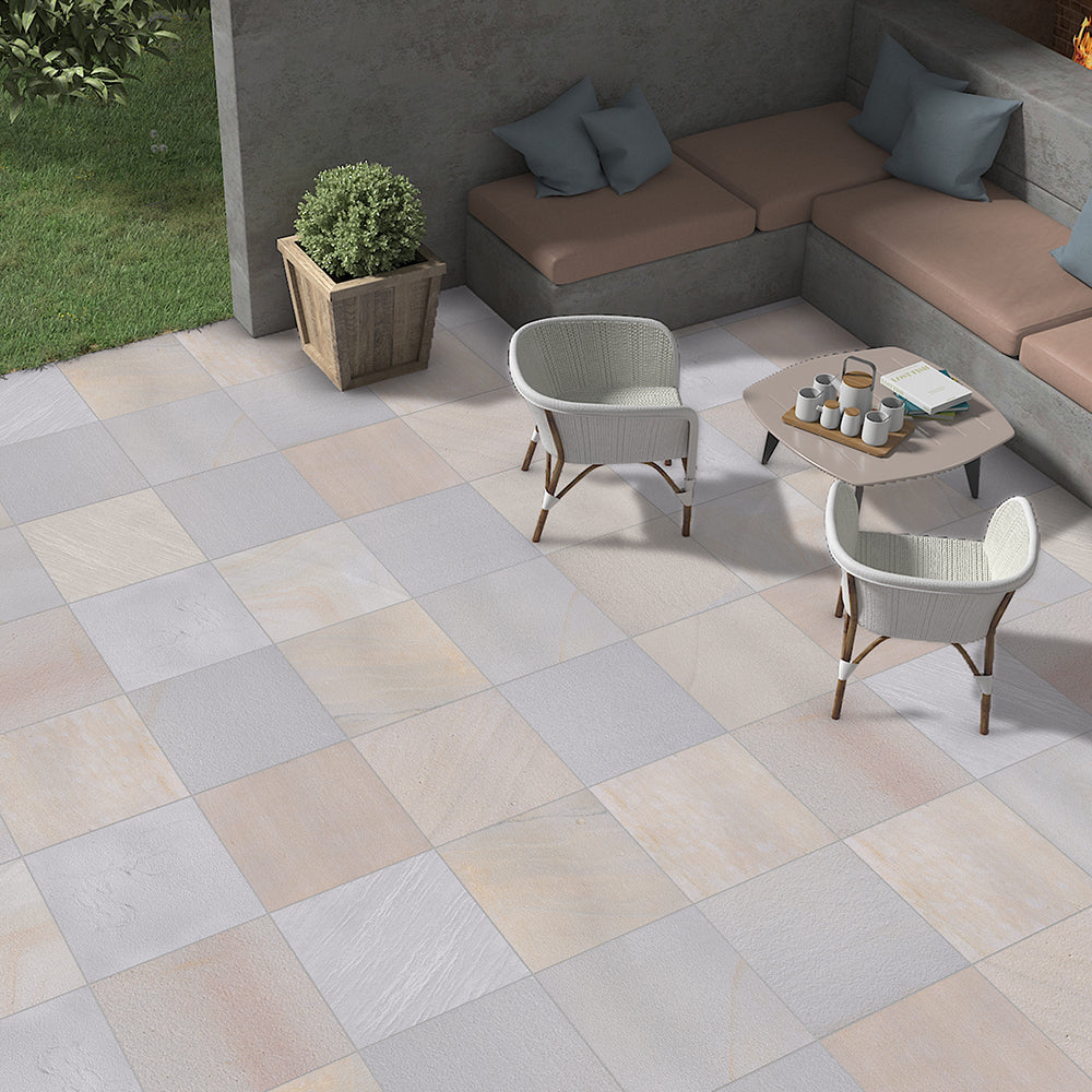 Mint Sandstone Paving Slabs- Textured