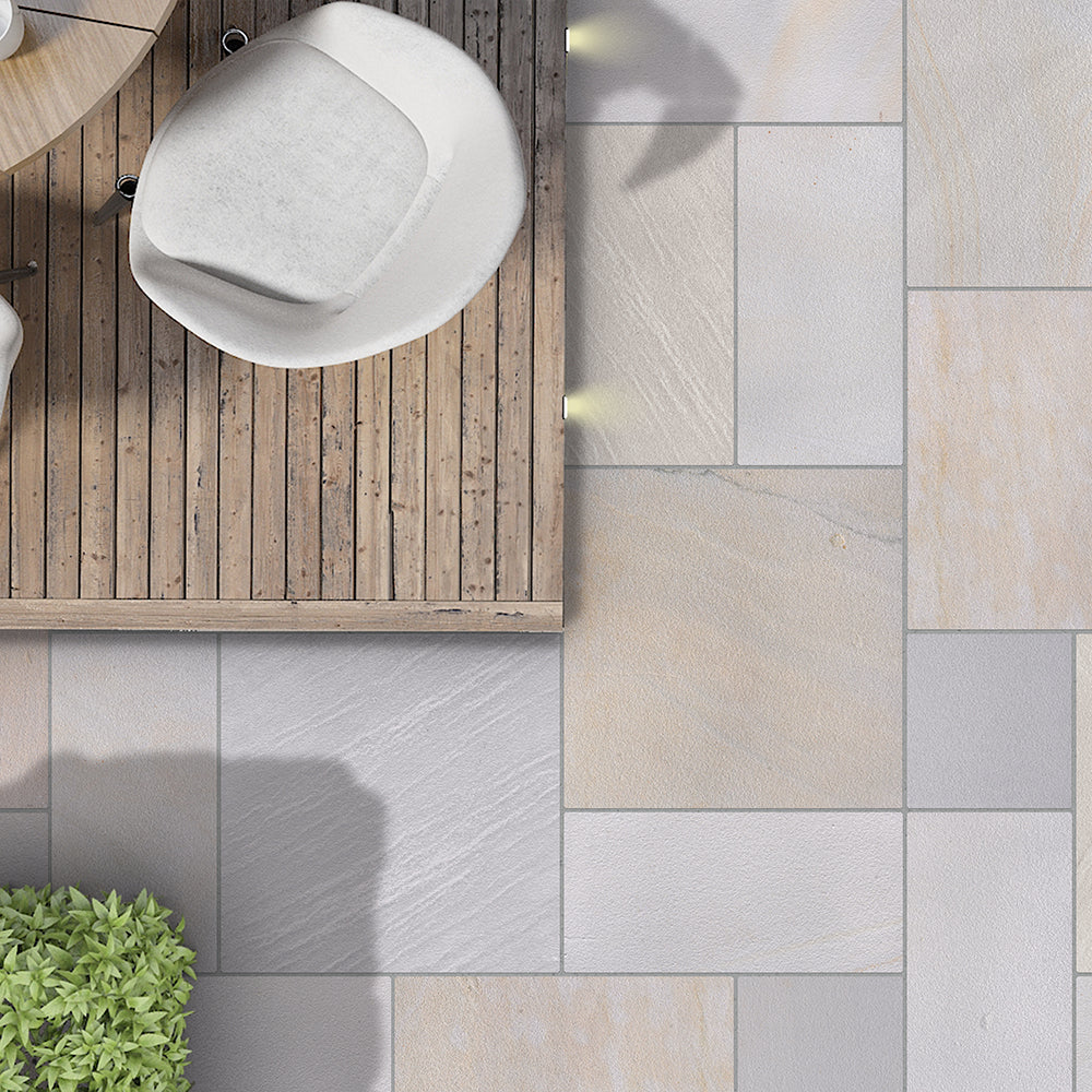 Mint Sandstone Paving Slabs- Textured
