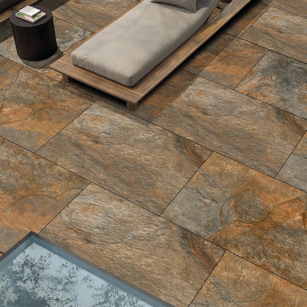 Rustic Copper Outdoor Porcelain Tiles - Slip Resistant