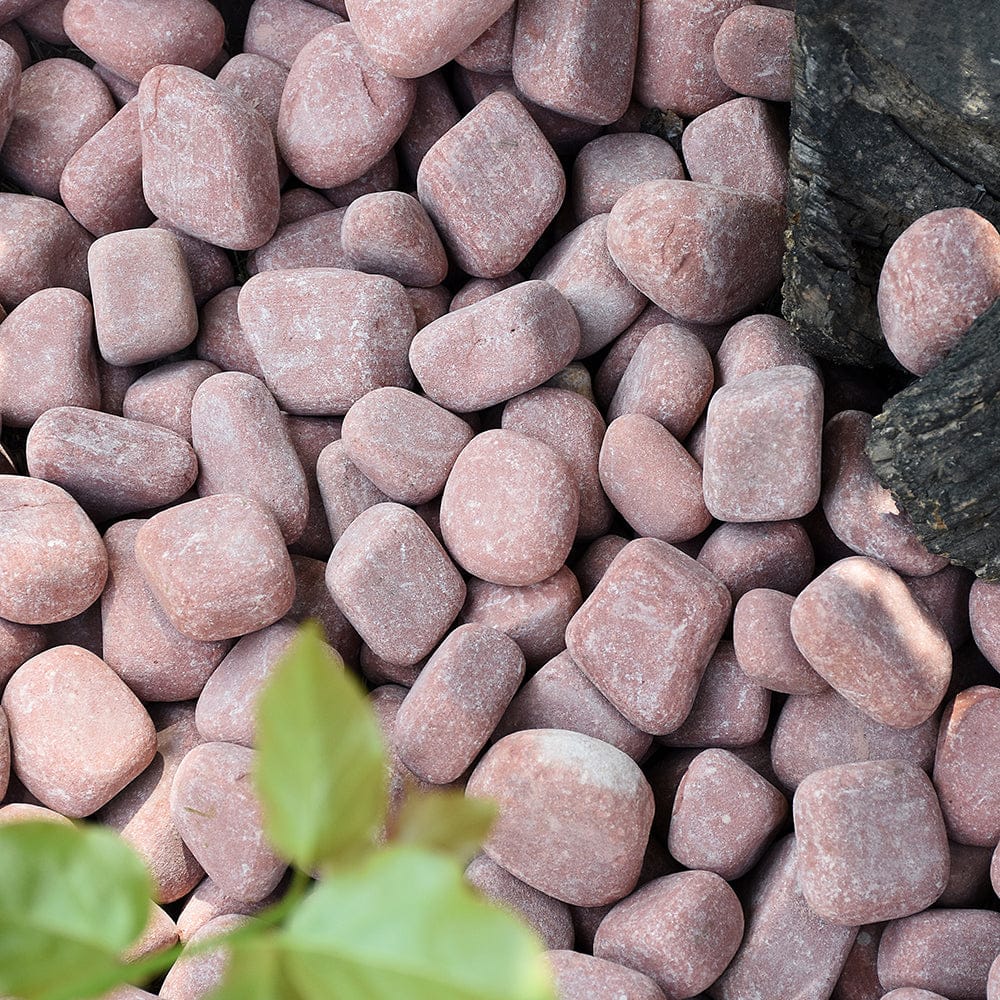Sandstone Red Pebbles Cobble Stone 25-50mm Mix Size