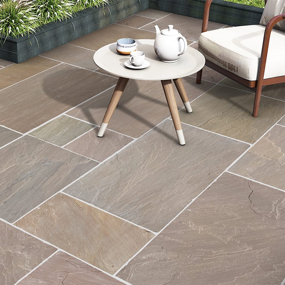 Raj Green Natural Cleft Sandstone Patio Slabs