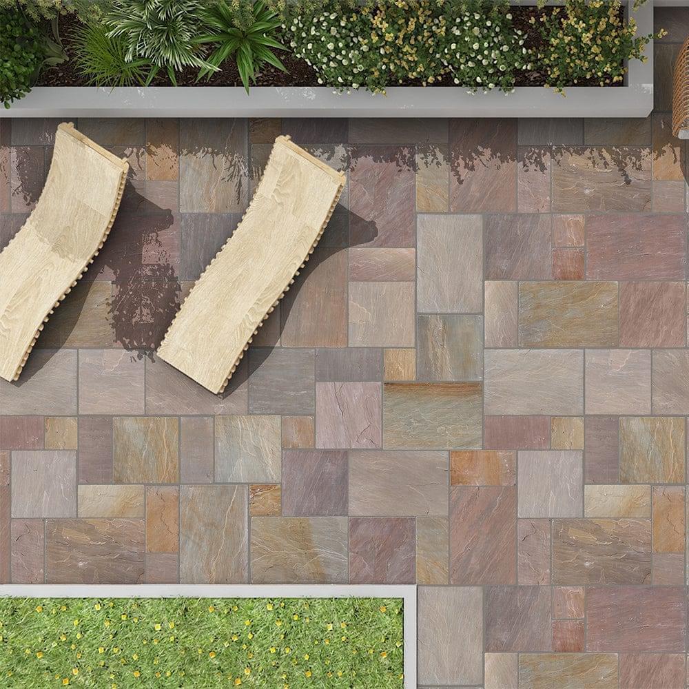 Camel Dust Sandstone Natural Cleft Buff Paving Slabs