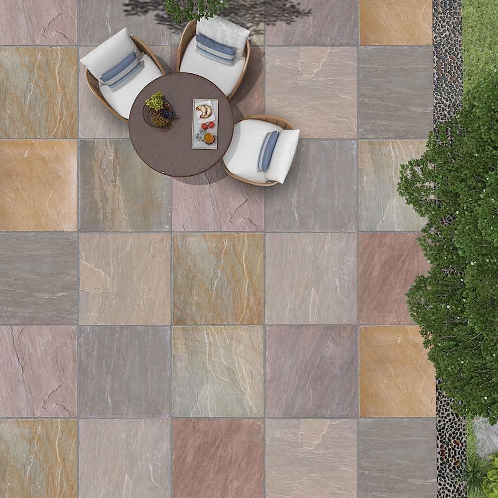 Camel Dust Sandstone Natural Cleft Buff Paving Slabs