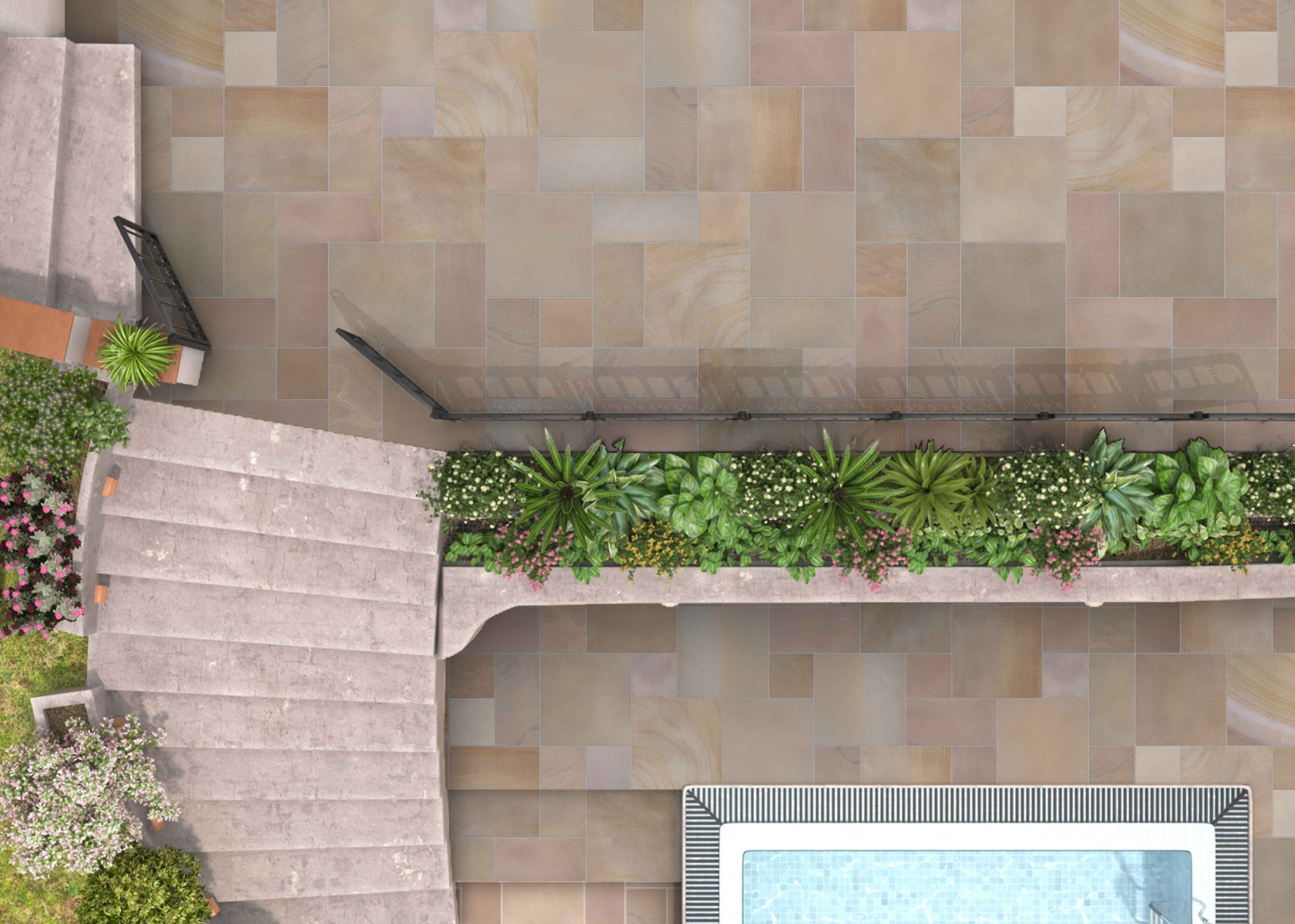 Raj Green Honed Sandstone Paving Slabs