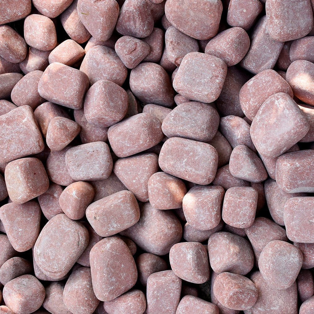 Sandstone Red Pebbles Cobble Stone 25-50mm Mix Size