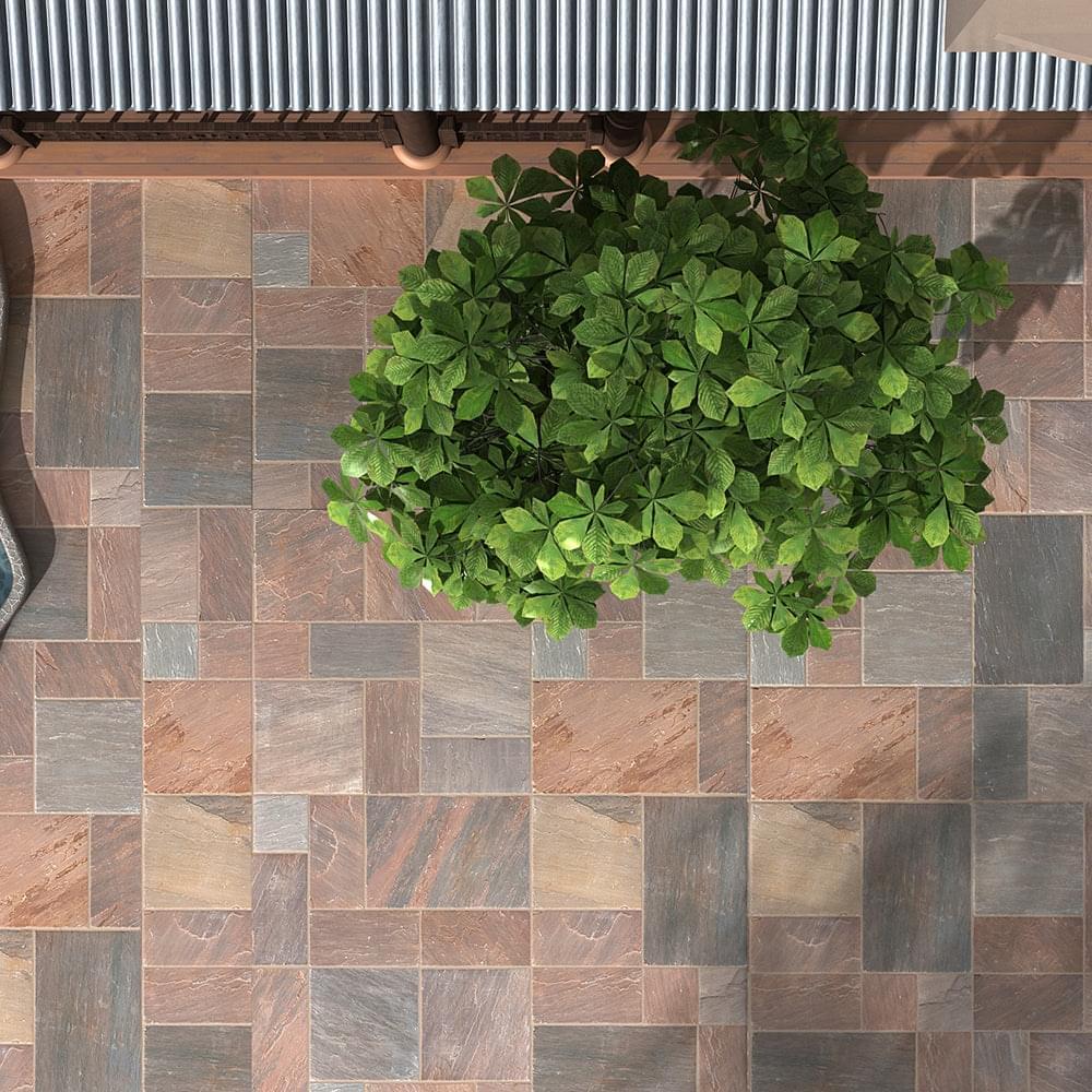 Autumn Brown Sandstone Natural Cleft Brown Paving Slabs