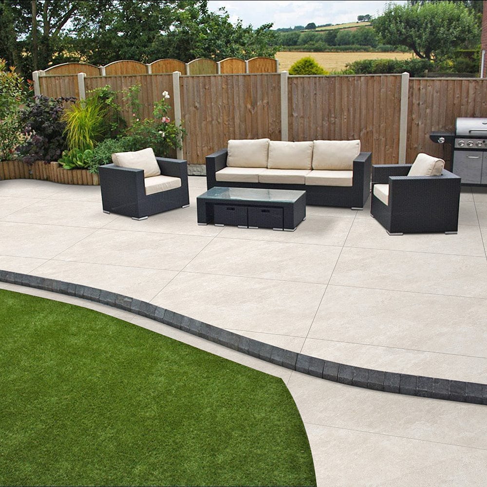 Quartz White Outdoor Porcelain Floor Tiles- Slip Resistant