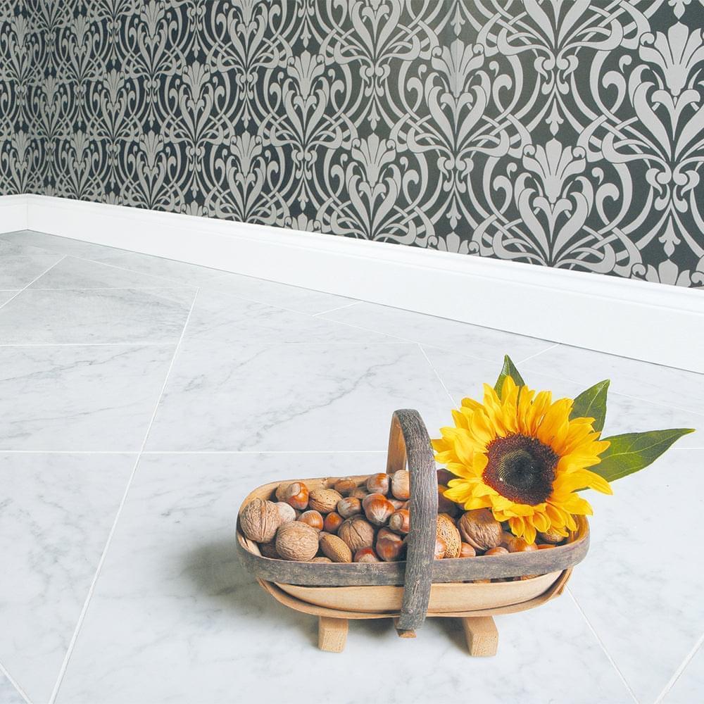 Carrara White Honed Marble Floor Tiles