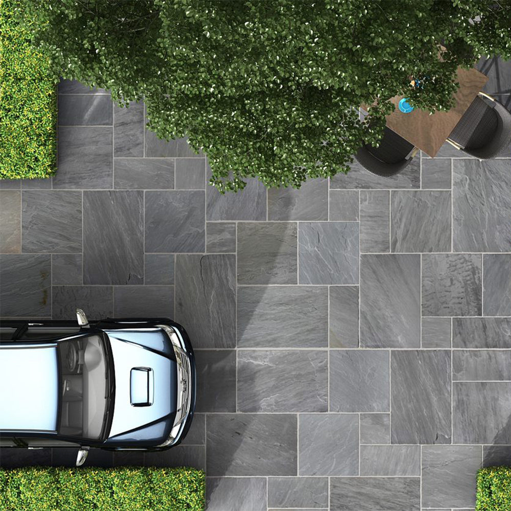 Charcoal Sandstone Natural Cleft Garden Slabs & Exterior Paving