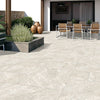 Quartz White Outdoor Porcelain Floor Tiles- Slip Resistant