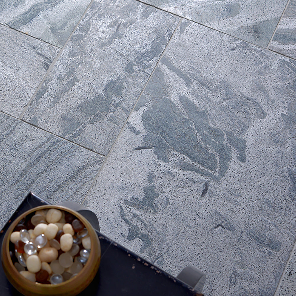 Cosmic Grey Flamed Quartzite Wall & Floor Tiles