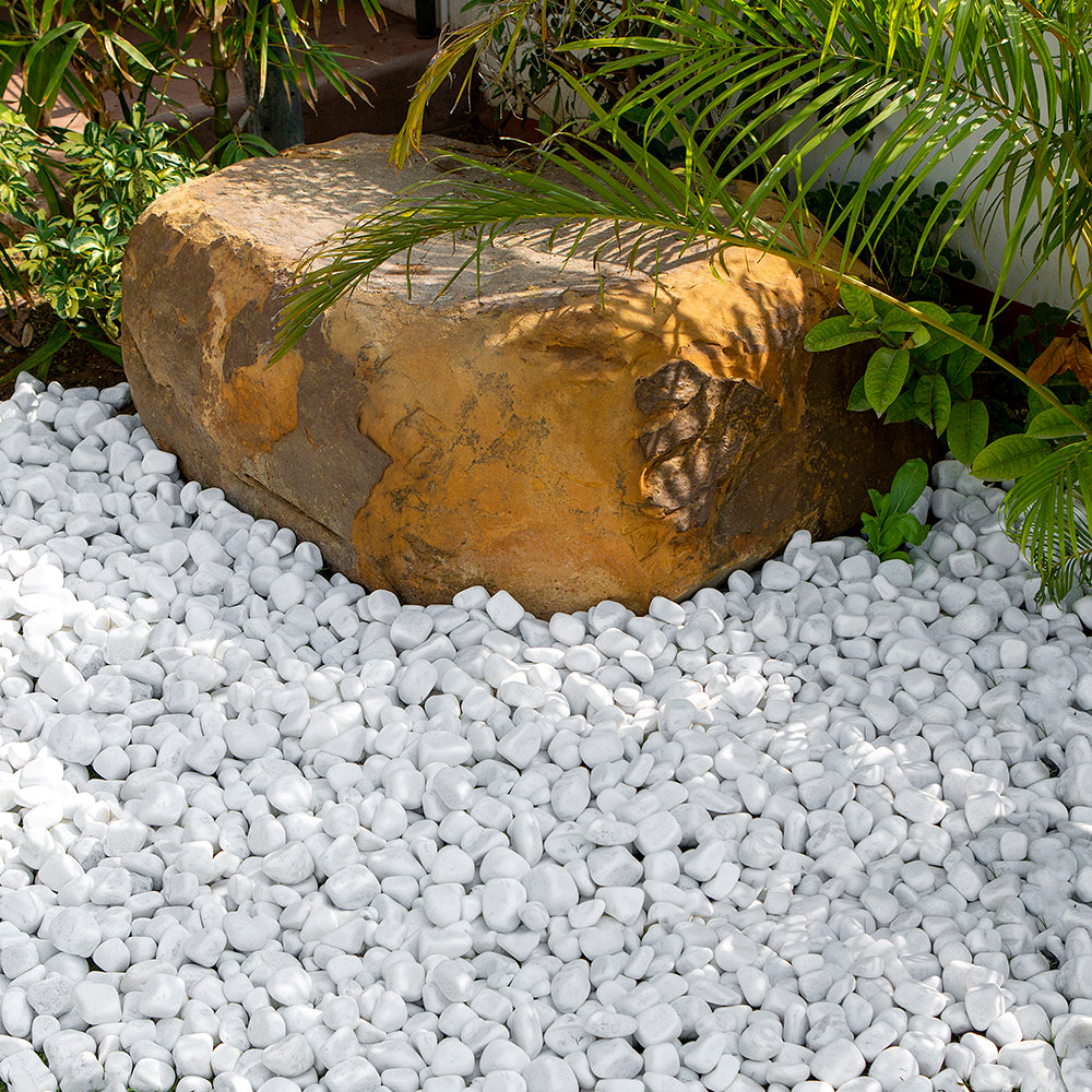 Polar White Garden Gravels Mix Size Decorative Stone 20-40mm