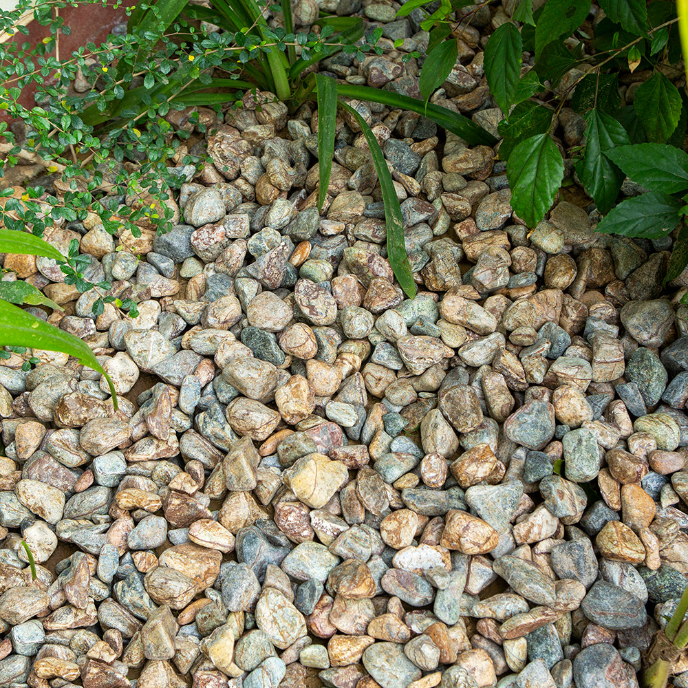 Marble Forest Brown/Green Garden Pebbles 25-50mm Mix Size