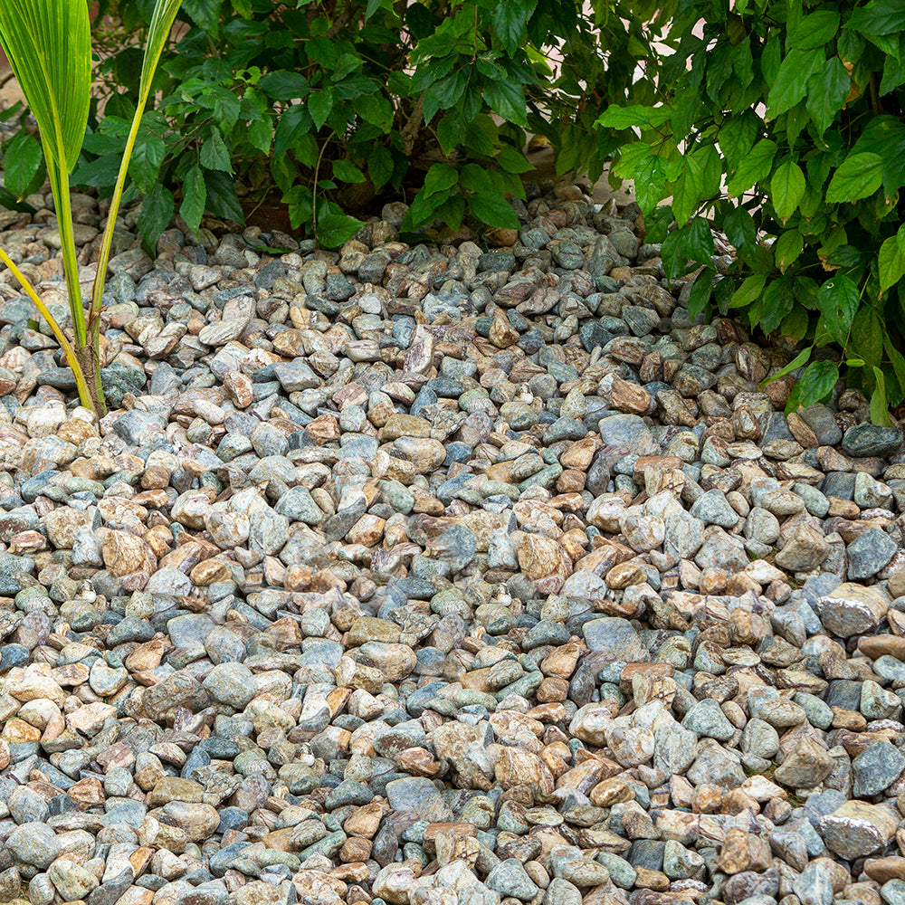 Marble Forest Brown/Green Garden Pebbles 25-50mm Mix Size