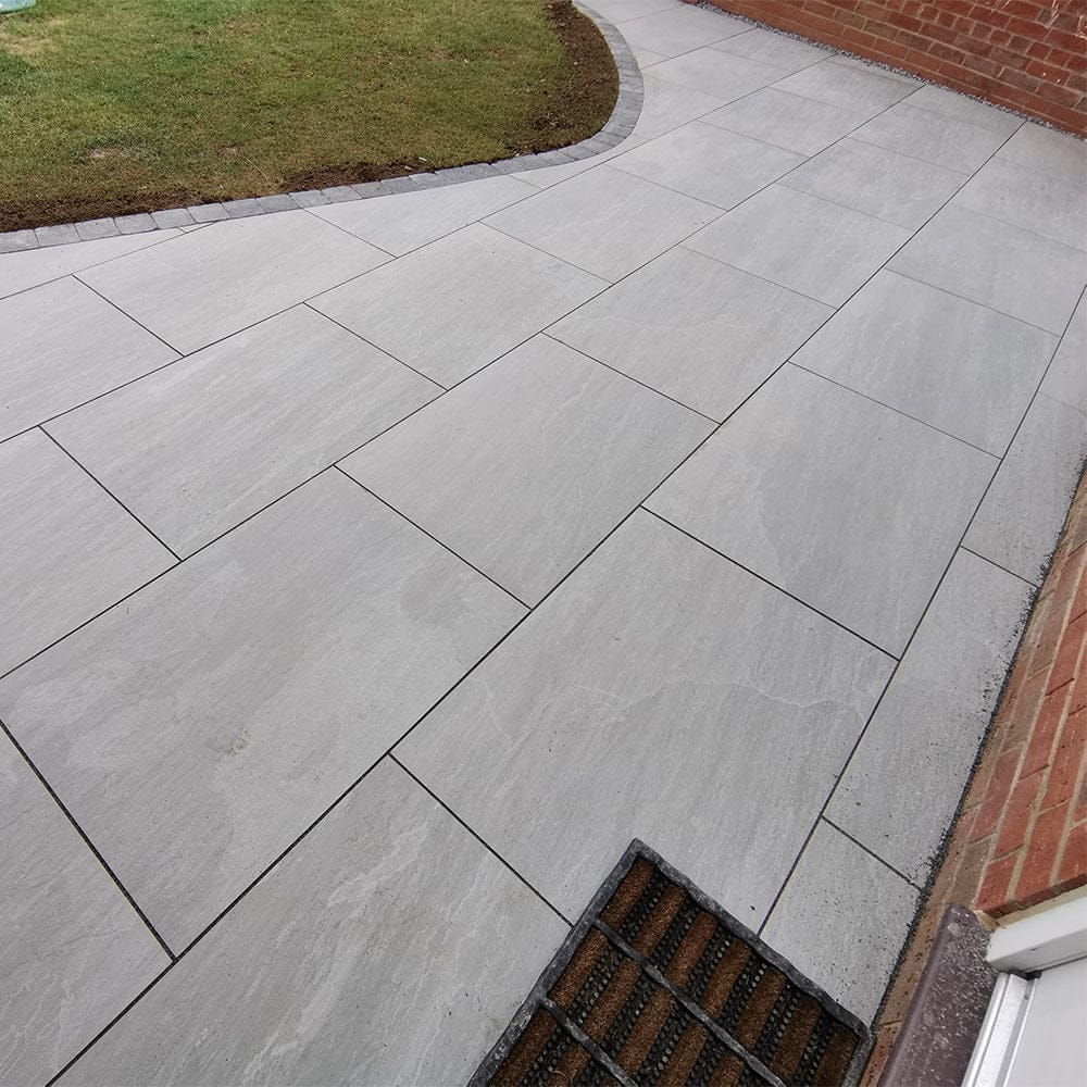 Grey Sandstone Outdoor Porcelain Floor Tiles- Slip Resistant