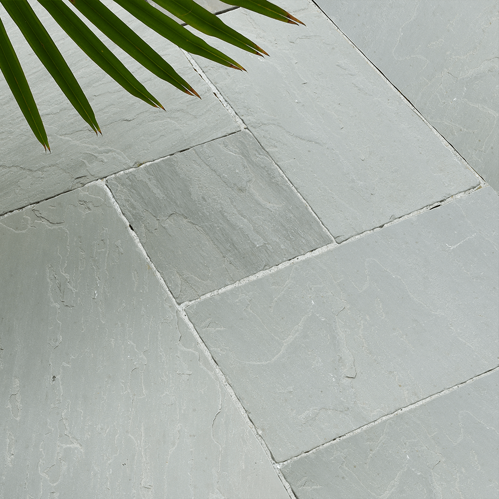 Kandla Grey Tumbled Sandstone Paving Slabs