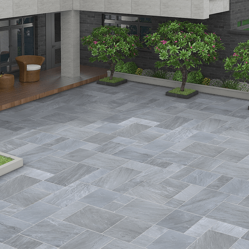 Kandla Grey Natural Cleft Sandstone Paving Slabs