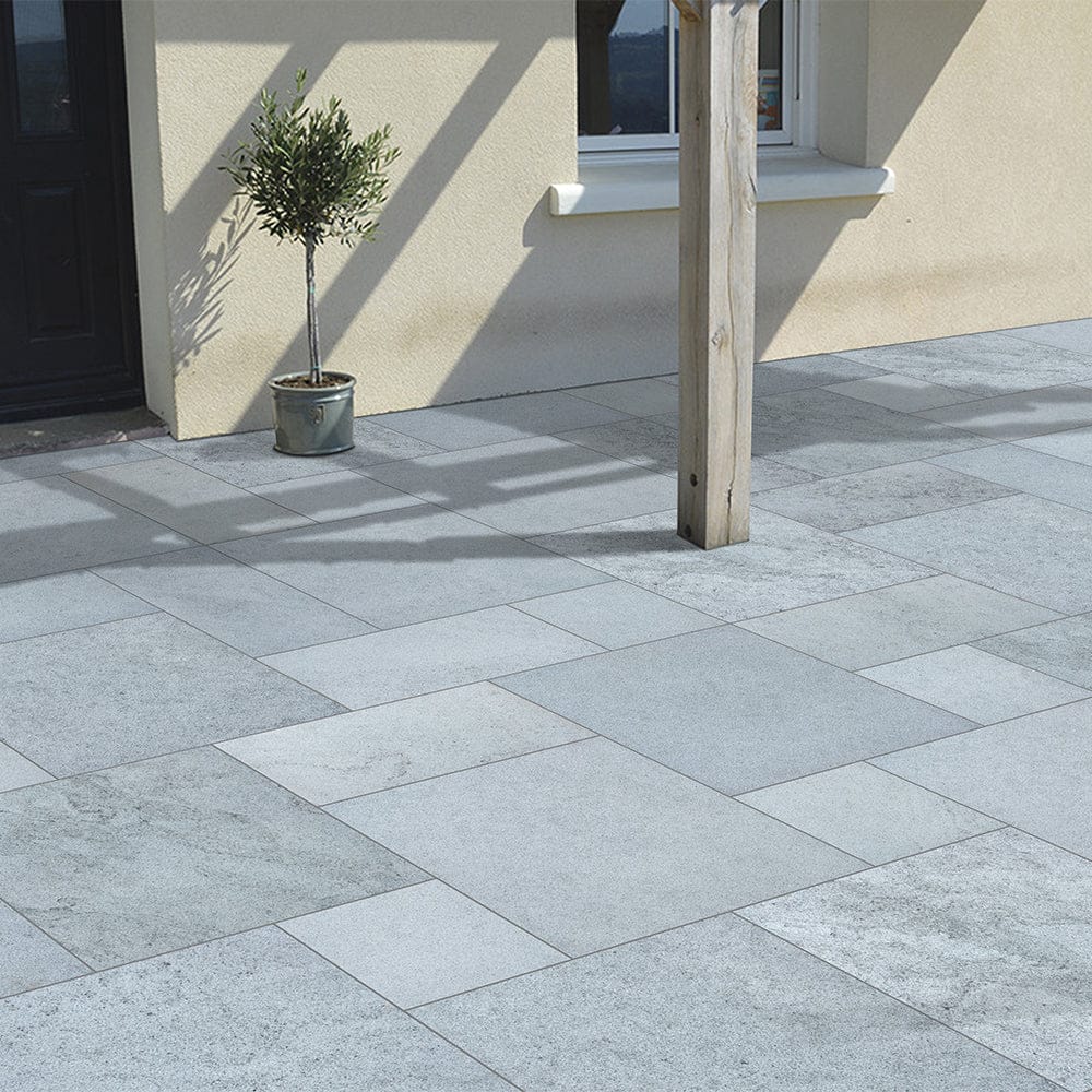 Kota Blue Textured Tumbled Limestone Paving Slabs