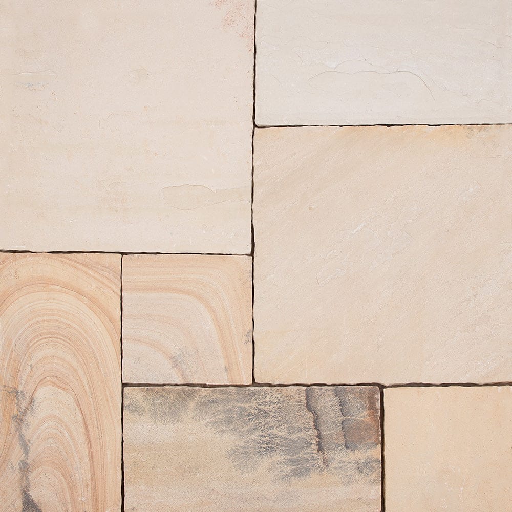 Fossil Mint Sandstone Natural Cleft Paving Slabs- Beige