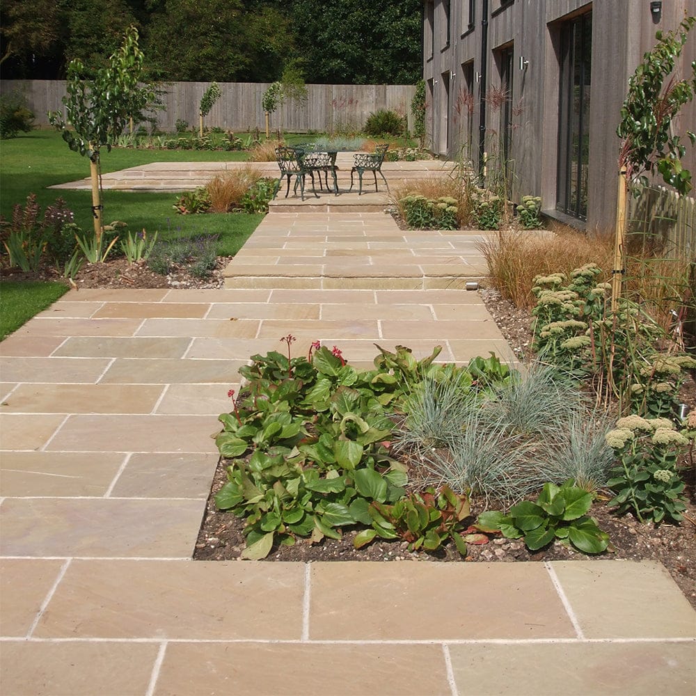 Raj Green Natural Cleft Sandstone Patio Slabs