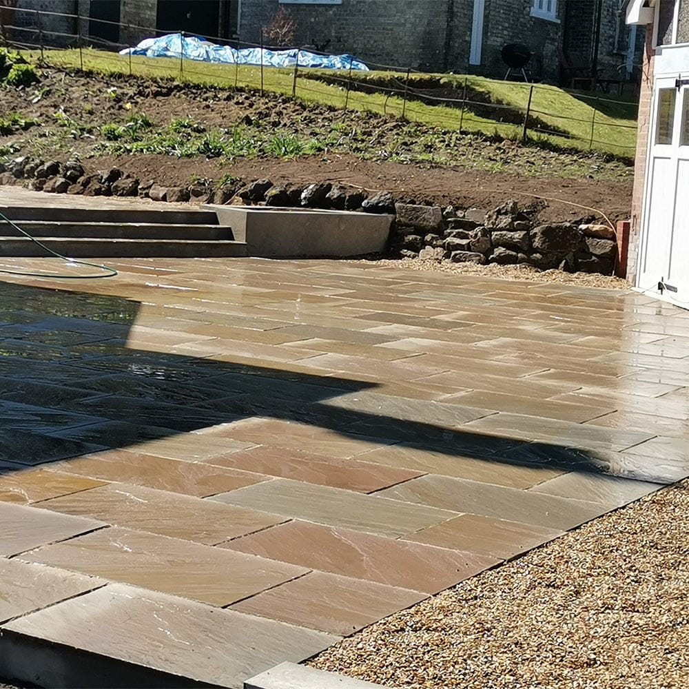 Raj Green Natural Cleft Sandstone Patio Slabs