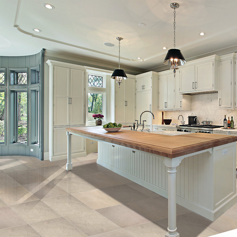 Sahara Beige Honed Marble Floor Tiles