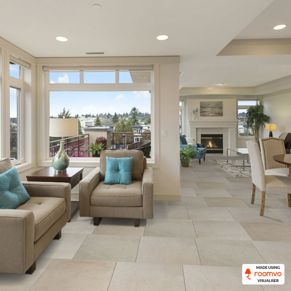 Sahara Beige Honed Marble Floor Tiles