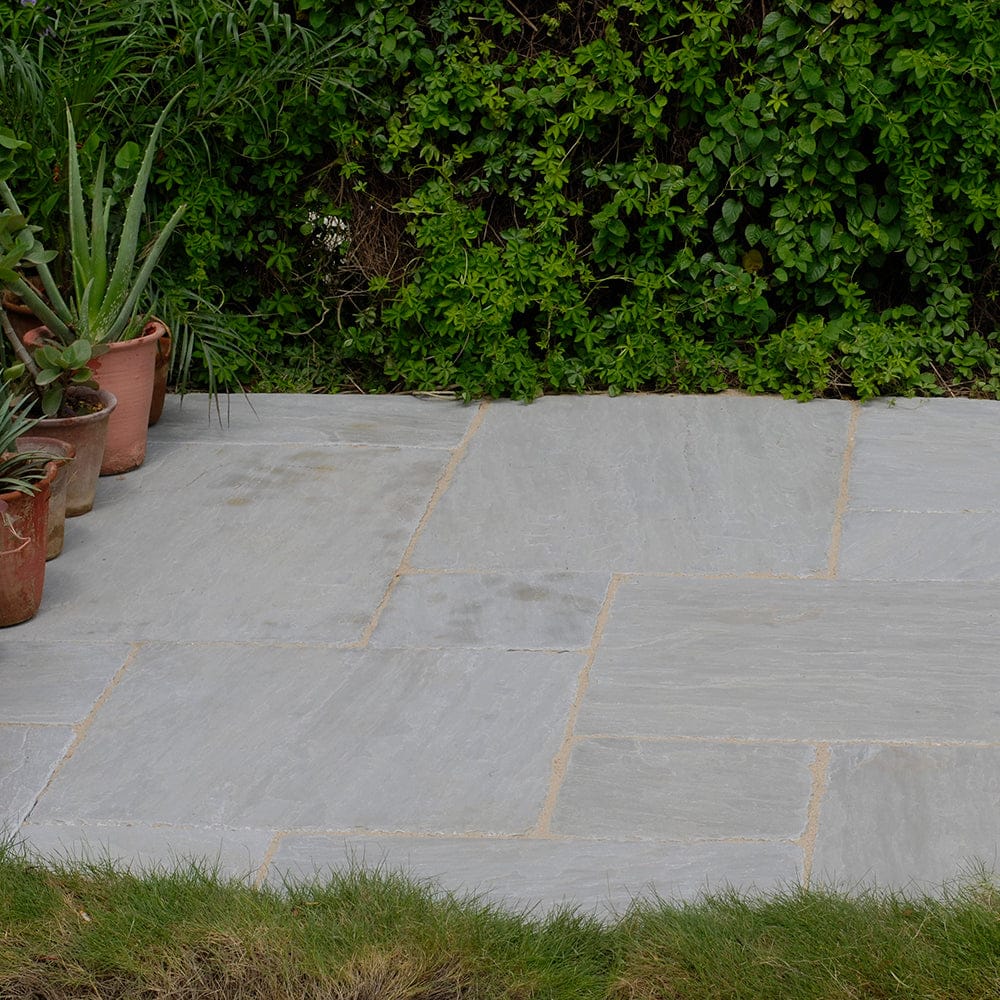 Kandla Grey Tumbled Sandstone Paving Slabs