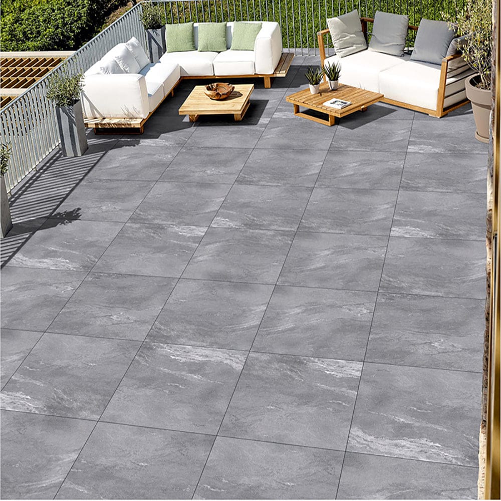 Volcanic Grey Outdoor Porcelain Tiles for Floors