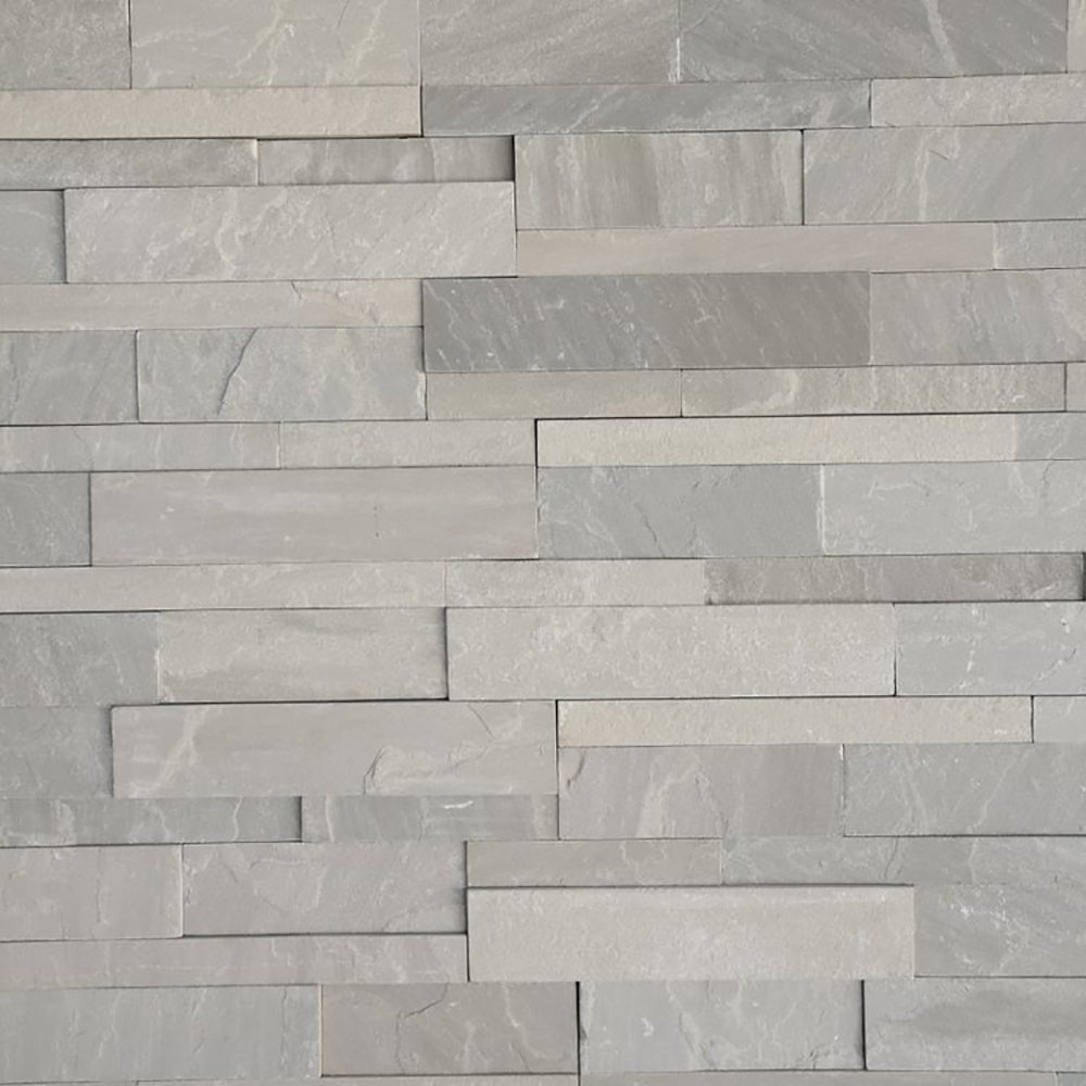 Kandla Grey Split Face Sandstone Wall Cladding & Exterior Wall Tiles