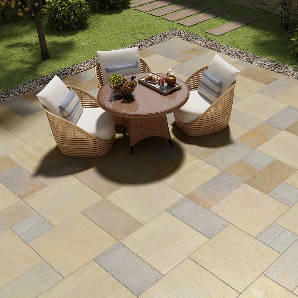 Mint Sandstone Beige Sawn Paving Slabs