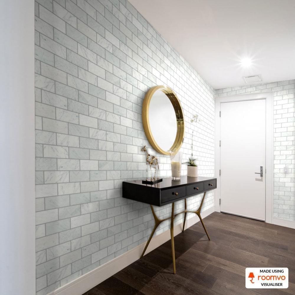 Bianco Carrara White Honed Metro Wall Tiles