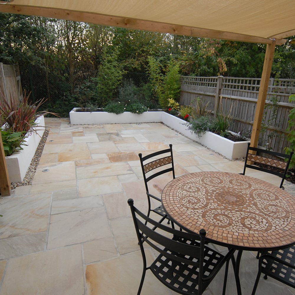 Fossil Mint Sandstone Natural Cleft Paving Slabs- Beige