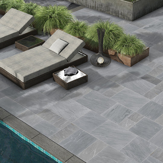 Kandla Grey Tumbled Sandstone Paving Slabs