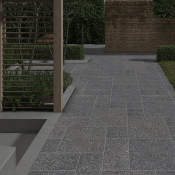 Granite Shotblasted Black Paving Slabs