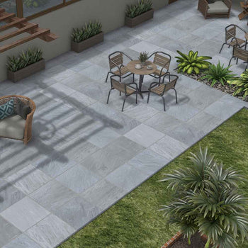 Kandla Grey Natural Cleft Sandstone Paving Slabs