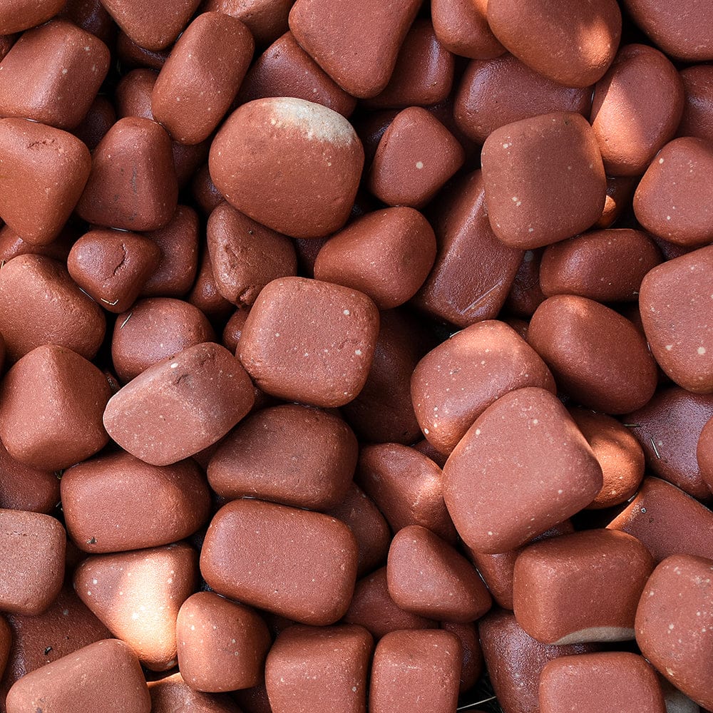 Sandstone Red Pebbles Cobble Stone 25-50mm Mix Size