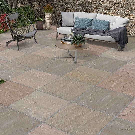 Raj Green Natural Cleft Sandstone Patio Slabs