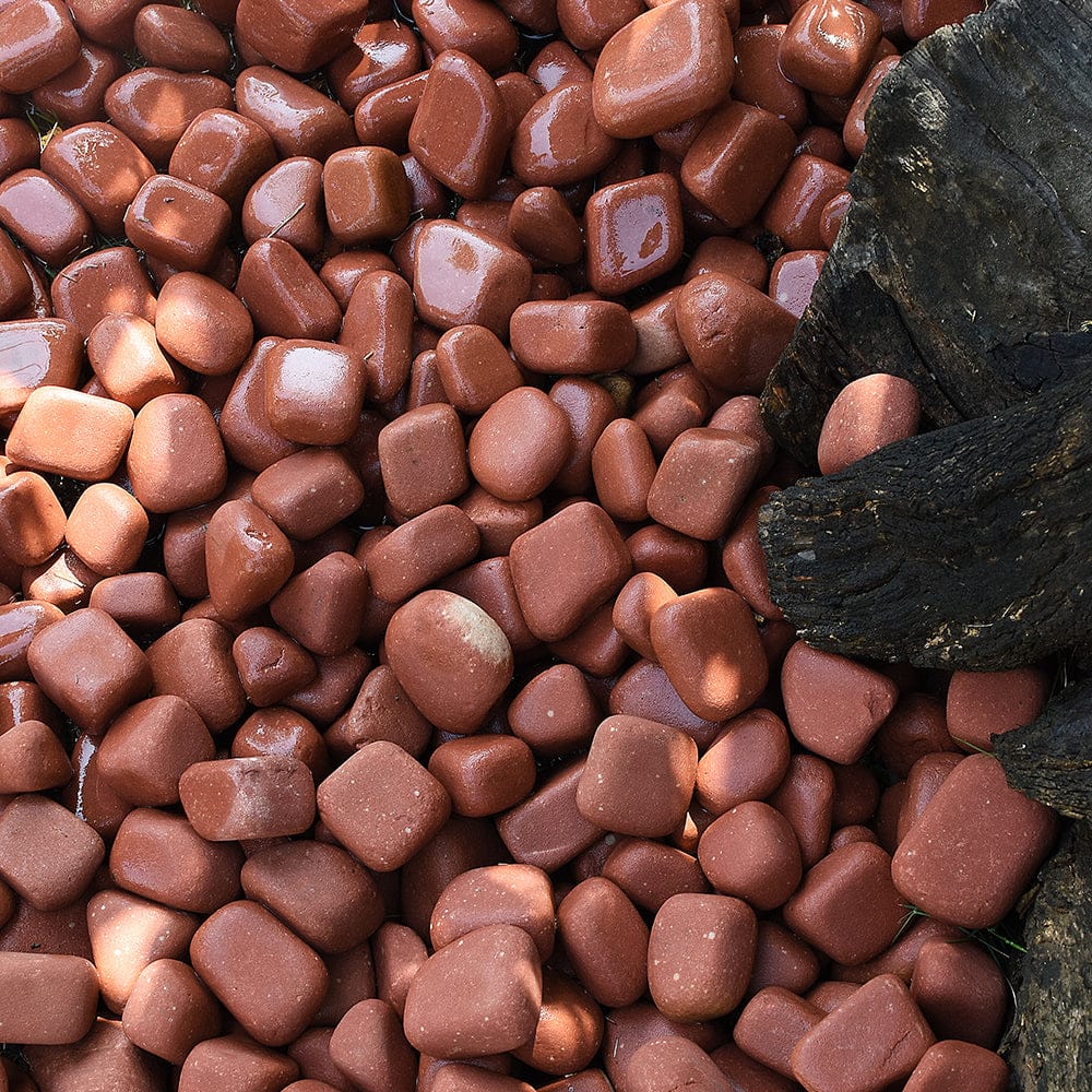 Sandstone Red Pebbles Cobble Stone 25-50mm Mix Size