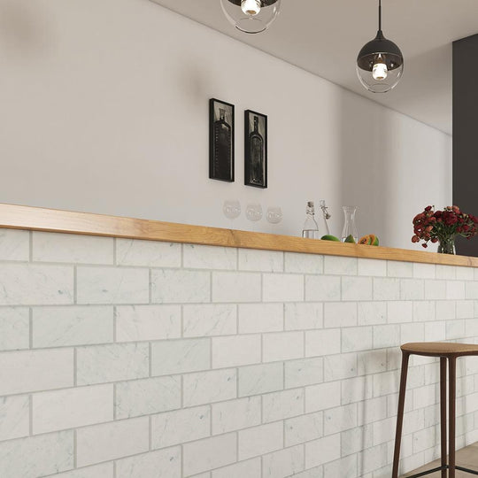 Bianco Carrara White Honed Metro Wall Tiles