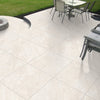 Quartz White Outdoor Porcelain Floor Tiles- Slip Resistant