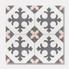 Empress Handmade Encaustic Tiles- White, Grey, Pink