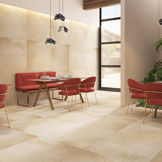 Oyster Shell Beige Polished Marble Floor Tiles