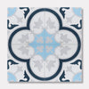 Tulip Handmade Encaustic Tiles- Blue, White, Grey