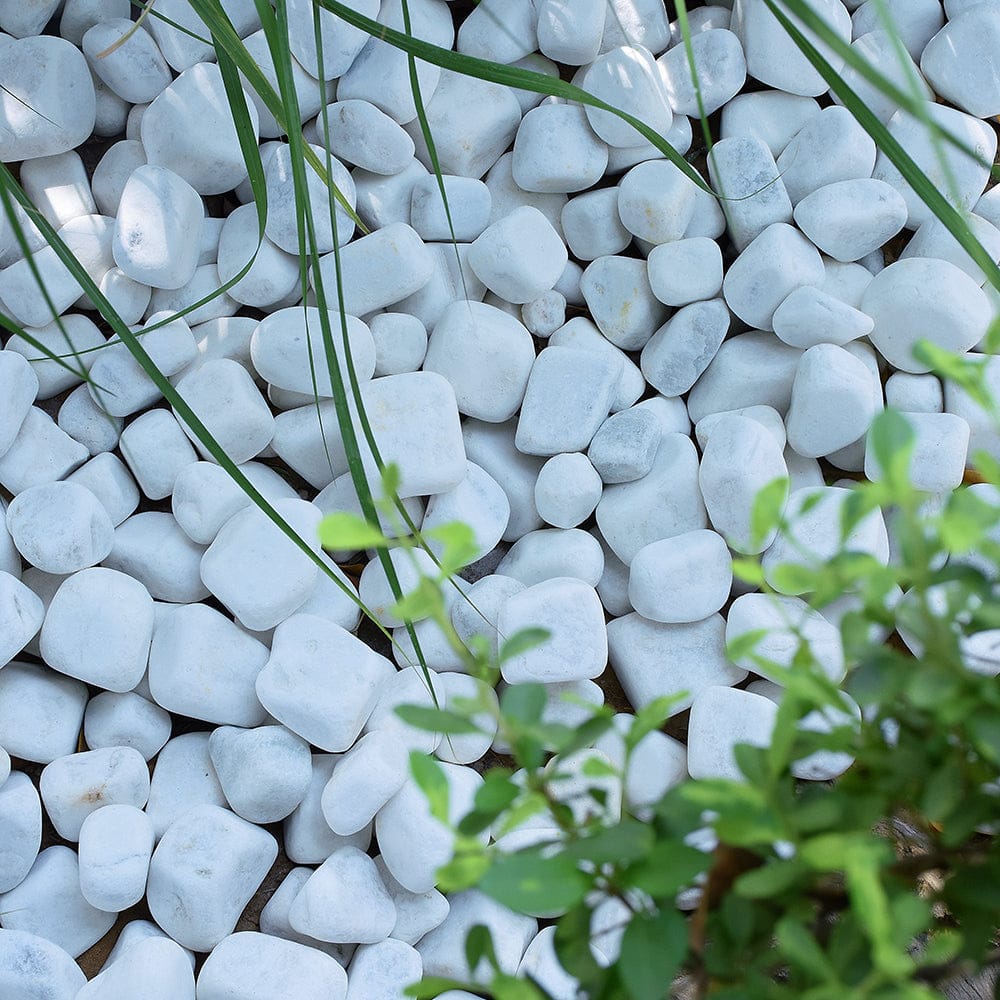 Polar White Garden Gravels Mix Size Decorative Stone 20-40mm