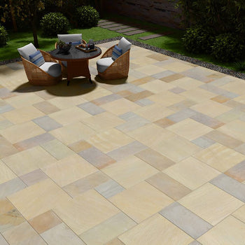 Mint Sandstone Beige Sawn Paving Slabs