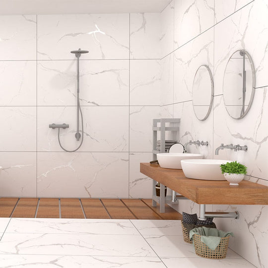 Statuario Brilliant White Matte Porcelain Tiles for Floors & Wall